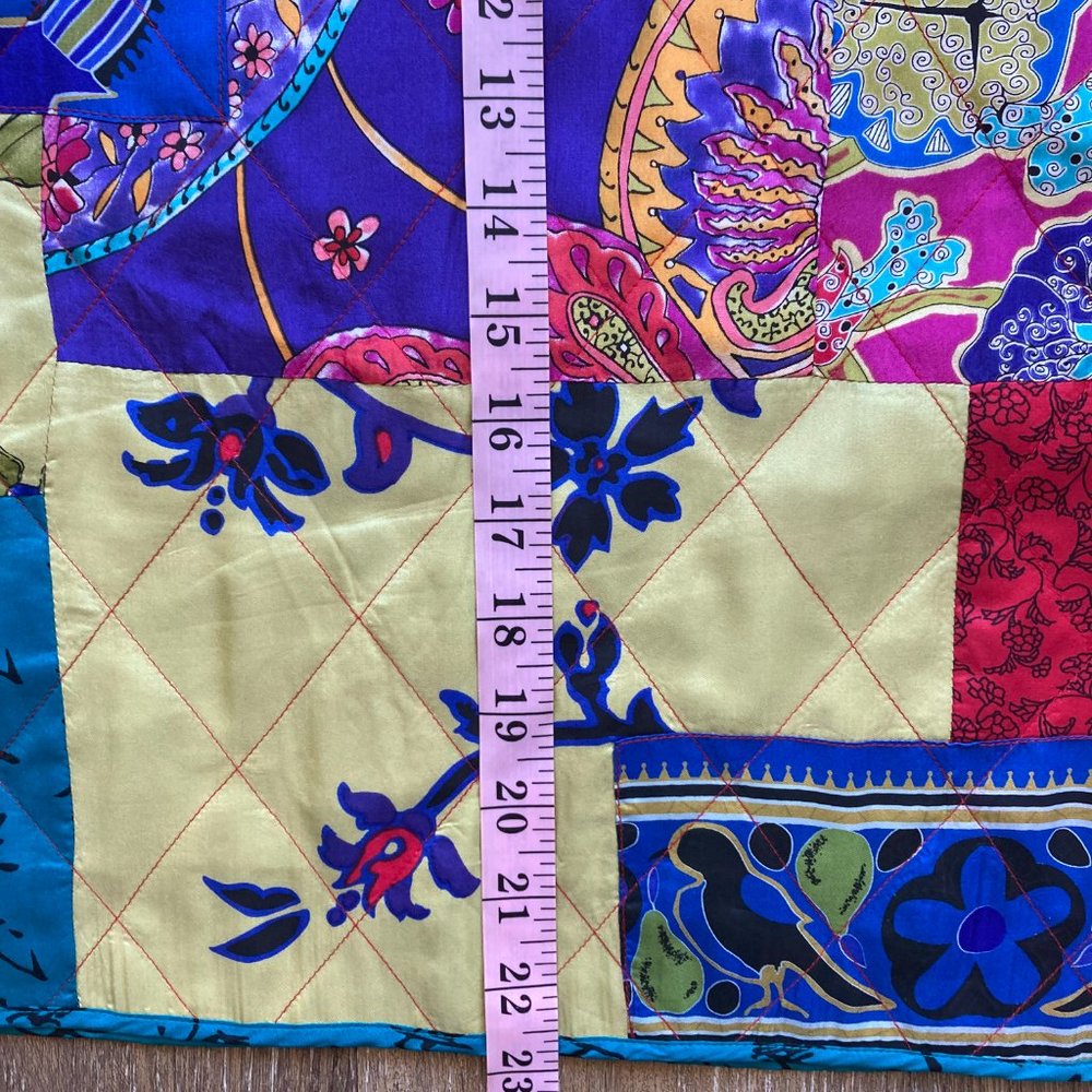 Chico's Light Weight Size S Patchwork Silk Jacket - image 7